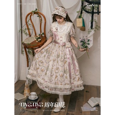 NyaNya Anniversay Print Blouse JSK and OPs(Reservation/2 Colours/Full Payment Without Shipping)
